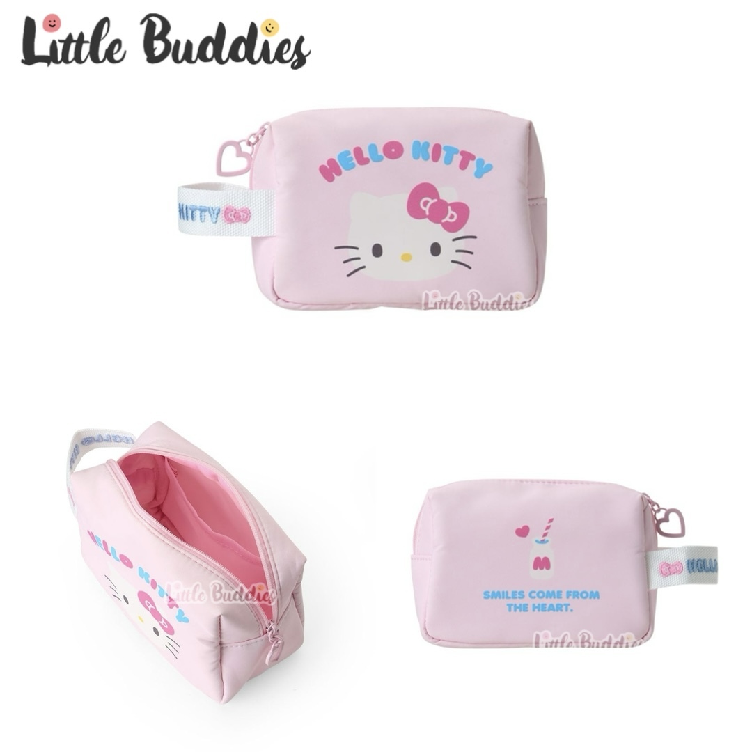 日本 Sanrio 化妝袋連繡花名手提帶 新生活系列