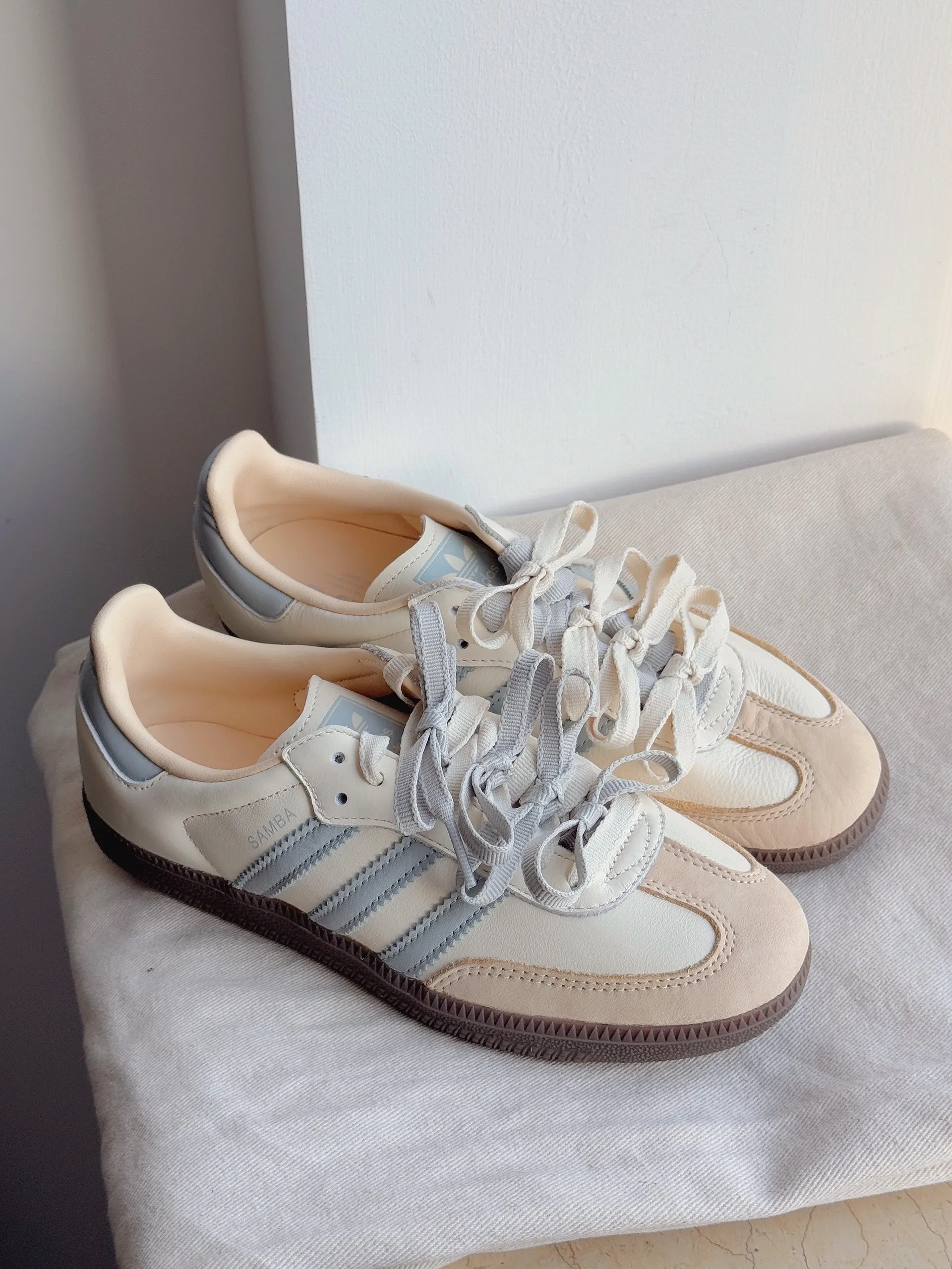ADIDAS SAMBA OG 海鹽乳酪 灰藍 奶油色 米色 莫蘭迪色 焦糖底 女鞋 JH7299 / 預購