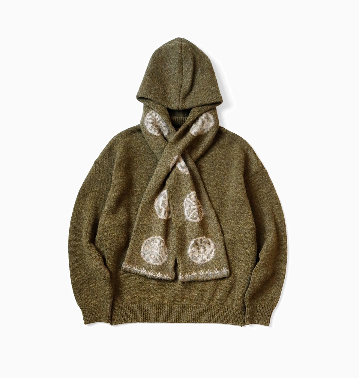 KAPITAL 5G SMALL PATTERN KNIT KESA HOODED SWEATER - PRE ORDER ITEM (預訂中)