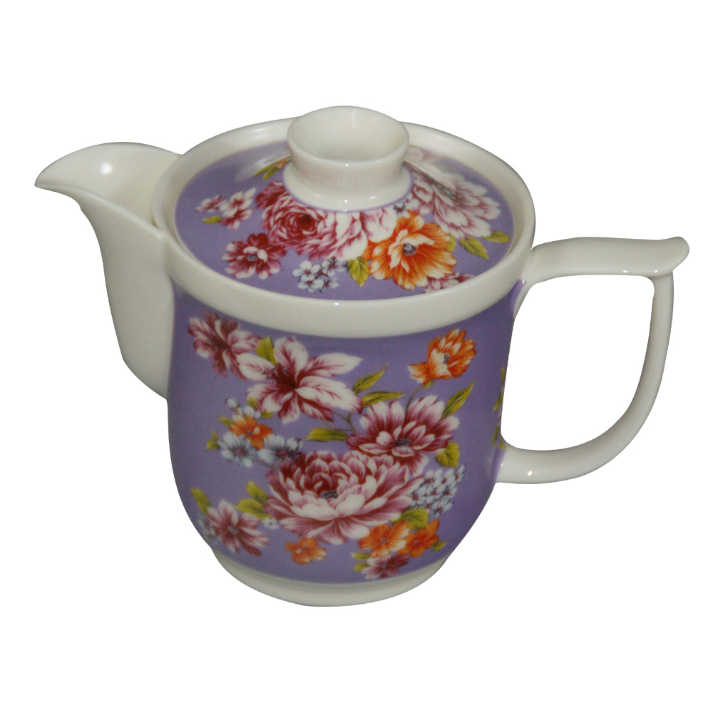 陶瓷 高側壺  易泡壺 牡丹花