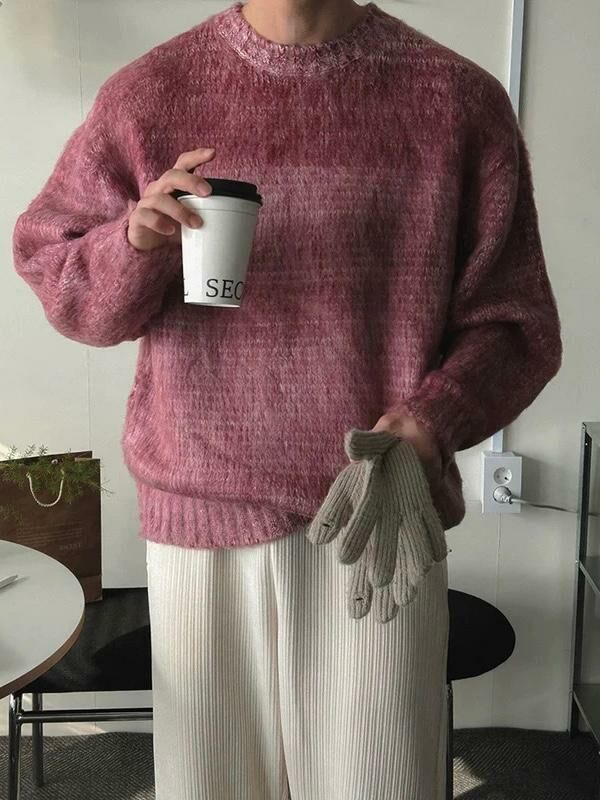 圓領混色針織衫 T5641