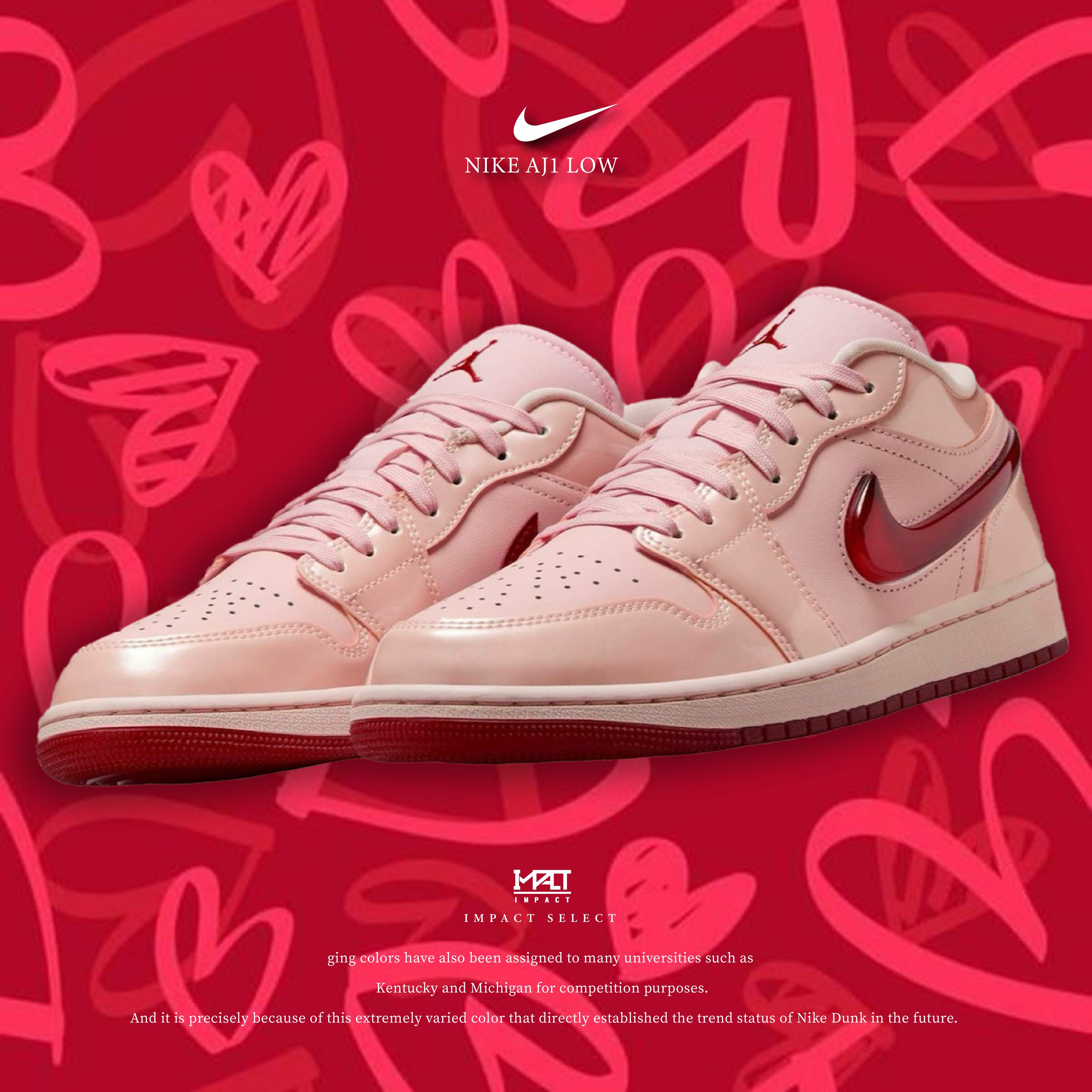 Nike Air Jordan 1 Low Valentine's Day 情人節 果凍勾 粉紅 桃紅色  HF3174-600