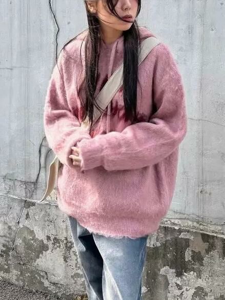 英文字連帽針織衫 T5642