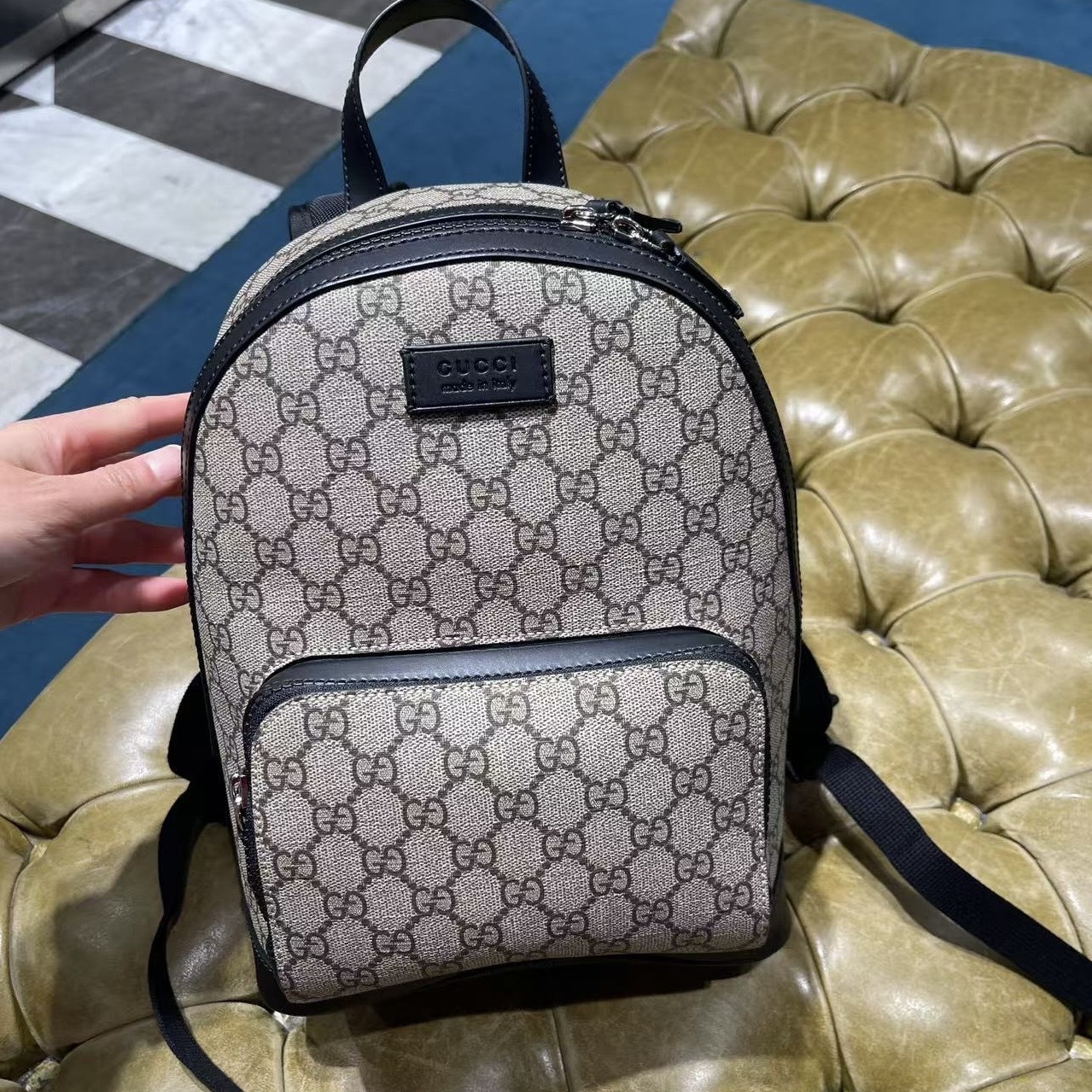 Gucci GG supreme small backpack