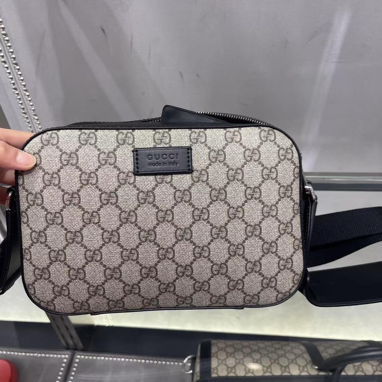 Gucci GG supreme camera case medium crossbody bag