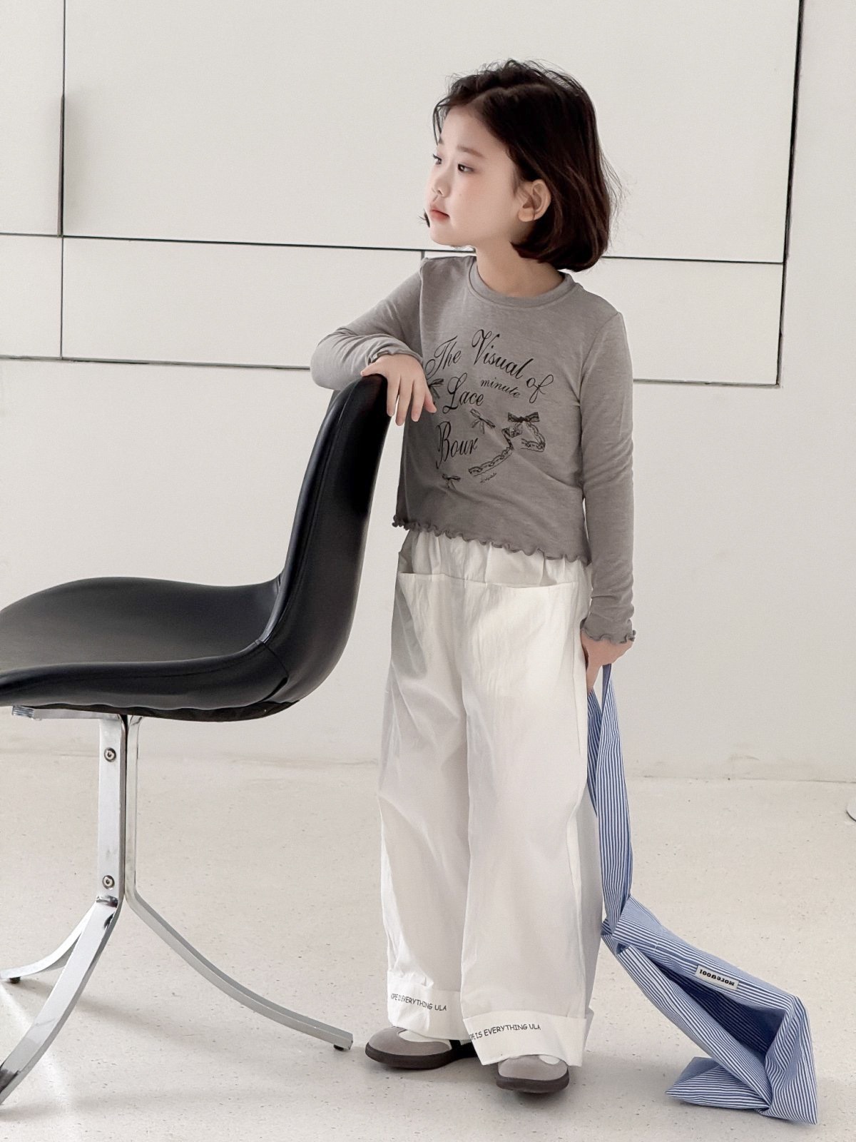 三色甜美木耳邊短版上衣