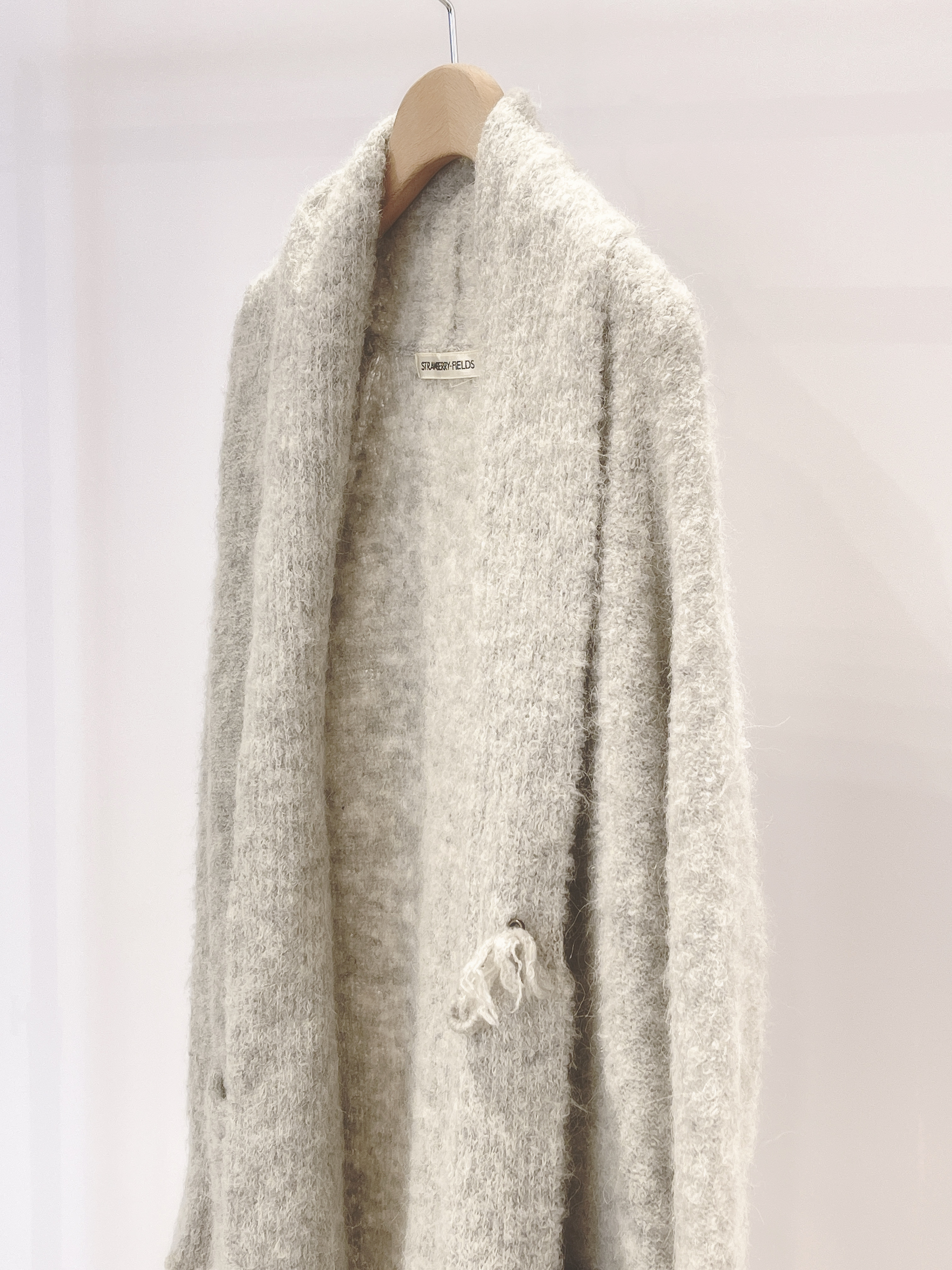 翻領毛長款外套