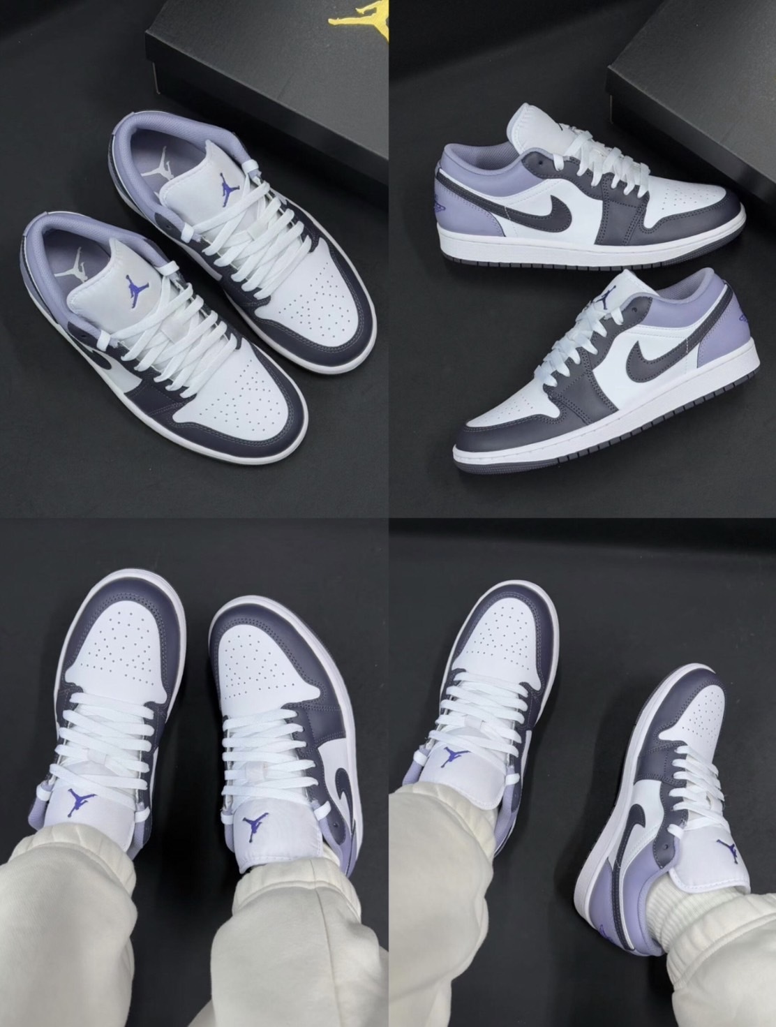 Nike Air Jordan 1 Low 煙霧灰紫男鞋