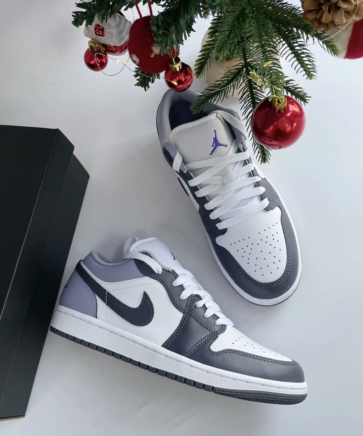 Nike Air Jordan 1 Low 煙霧灰紫男鞋