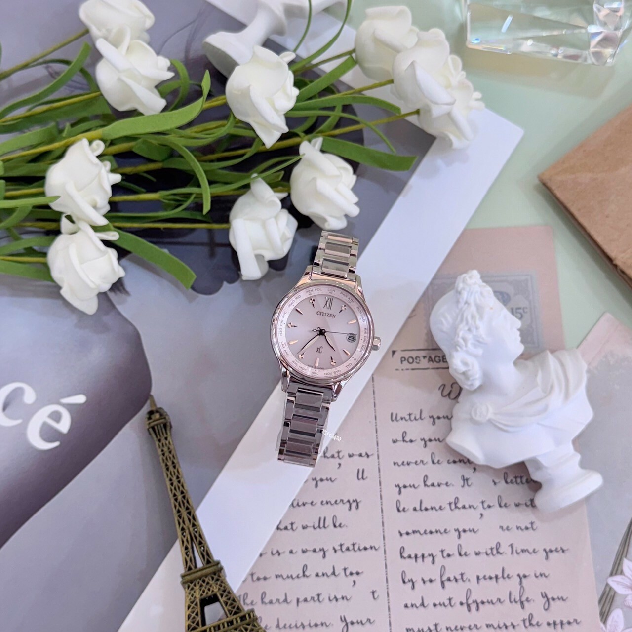 【CITIZEN 星辰】XC系列 Sakura pink 櫻花粉電波腕錶 EC1193-55X 28mm 現代鐘錶