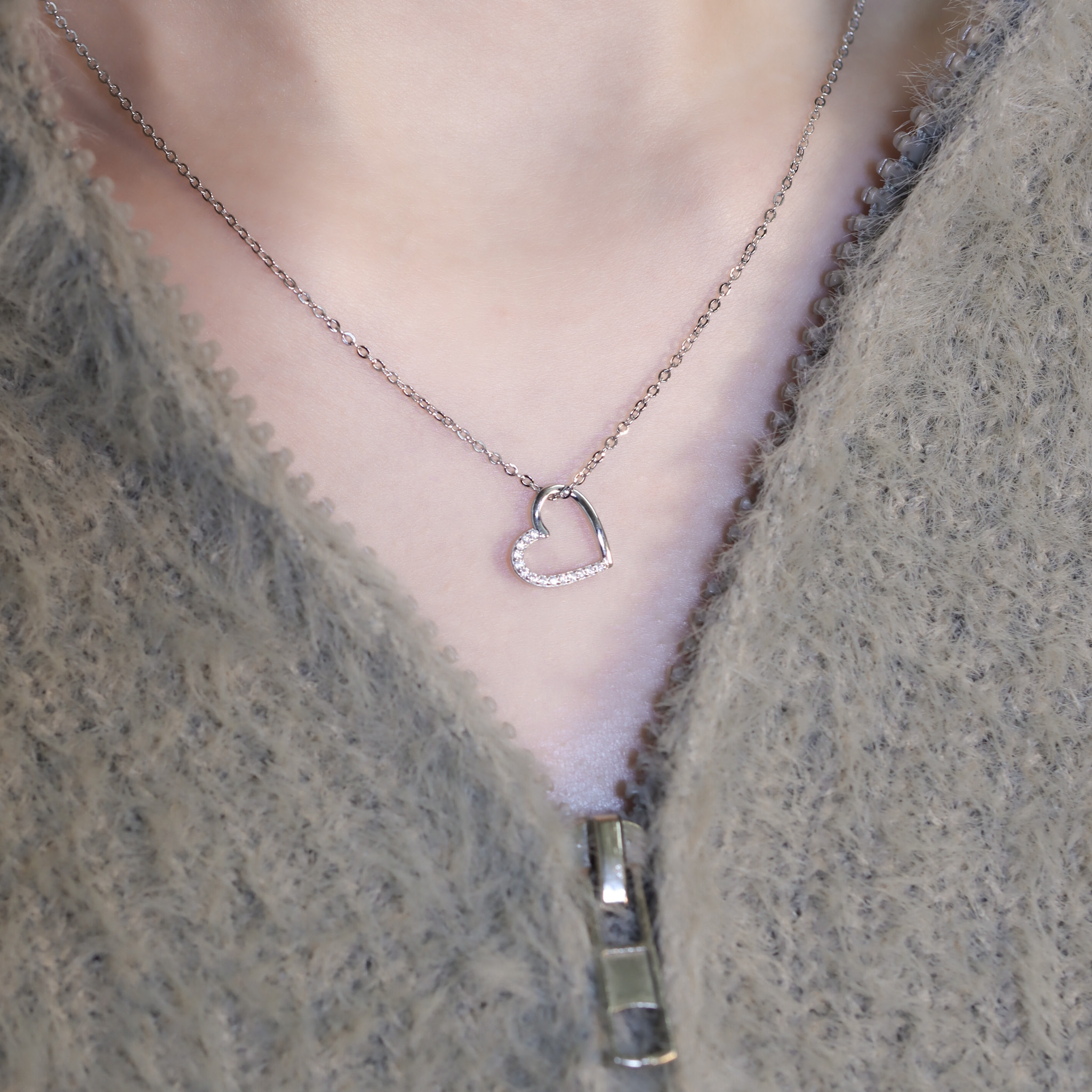 | 925純銀・白金・玫瑰金 |心底愛意項鍊  (銀/玫瑰金) | NE1294 |