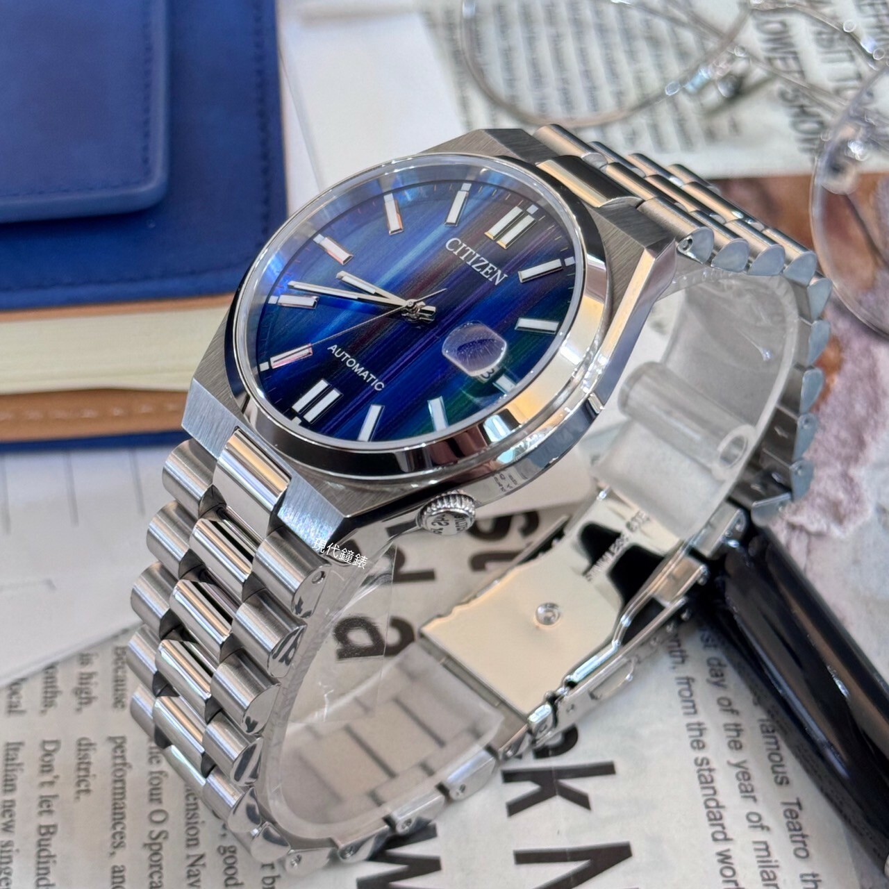 【CITIZEN 星辰】TSUYOSA 七彩限定TV雜訊青春撞色機械錶NJ0151-53W 40mm 現代鐘錶