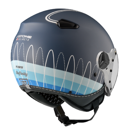 ASTONE KSS 平灰藍 DD99藍 彩繪 內墨片 3/4帽款 飛行員帽款