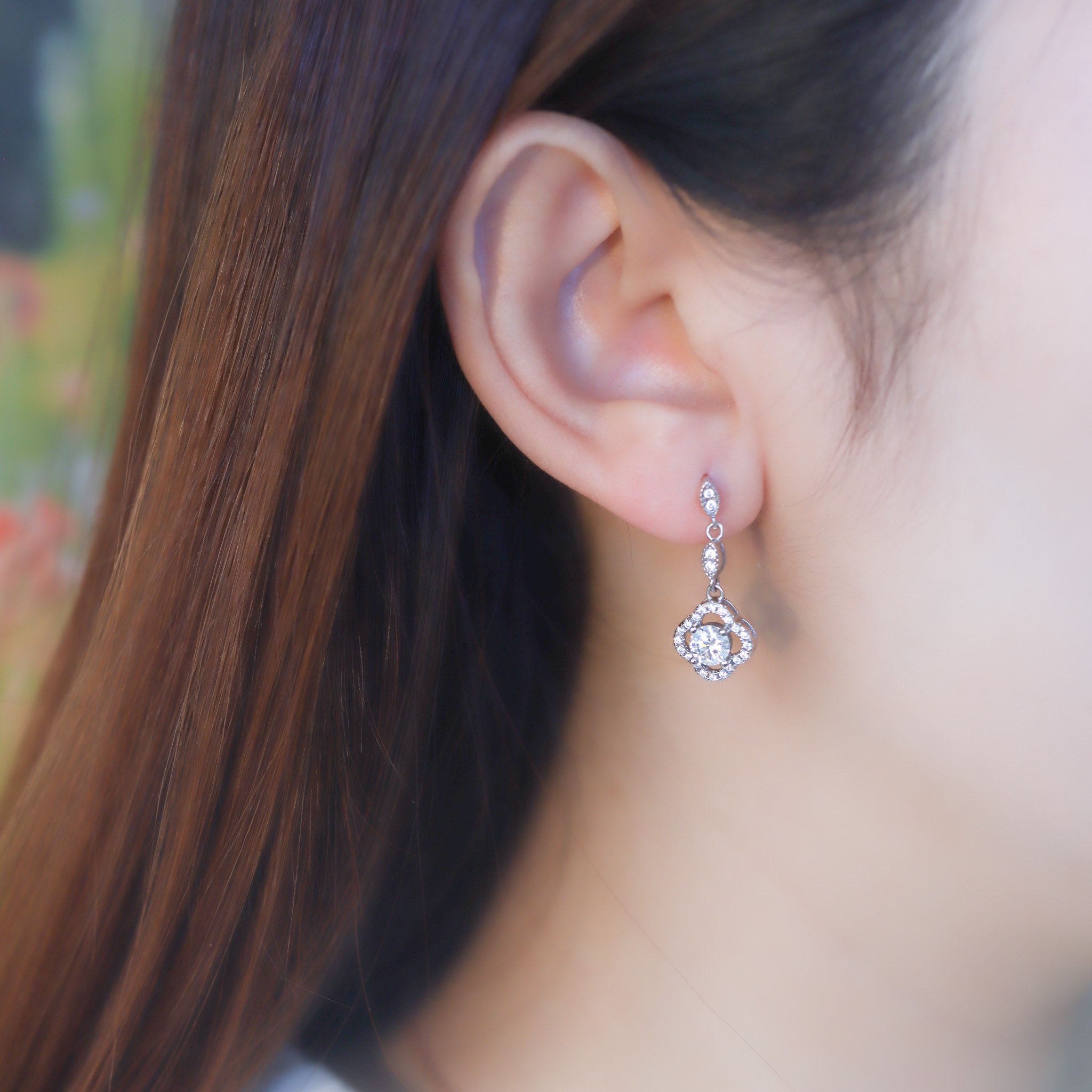 | 925純銀・莫桑石 | 無盡幸福耳環 | EA0902 |