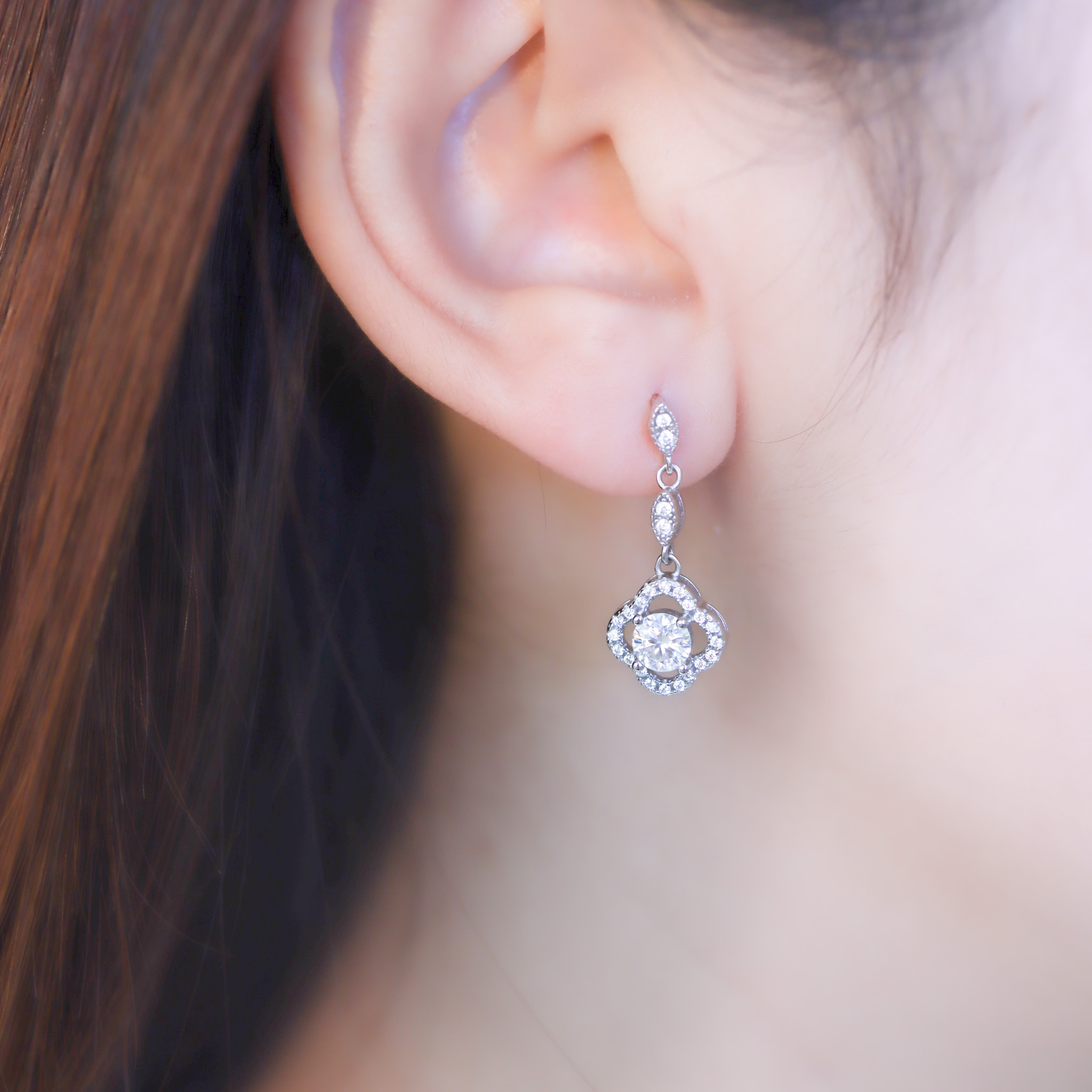 | 925純銀・莫桑石 | 無盡幸福耳環 | EA0902 |