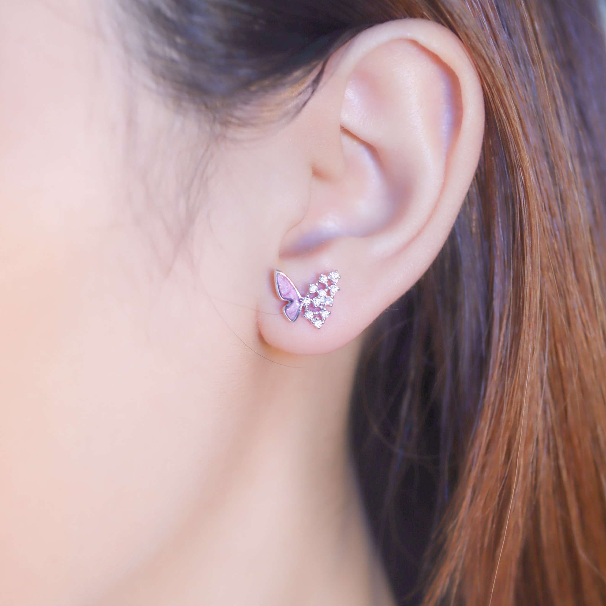 | 925銀・白金 | 漫紫翩蝶耳環 | EA0907 |