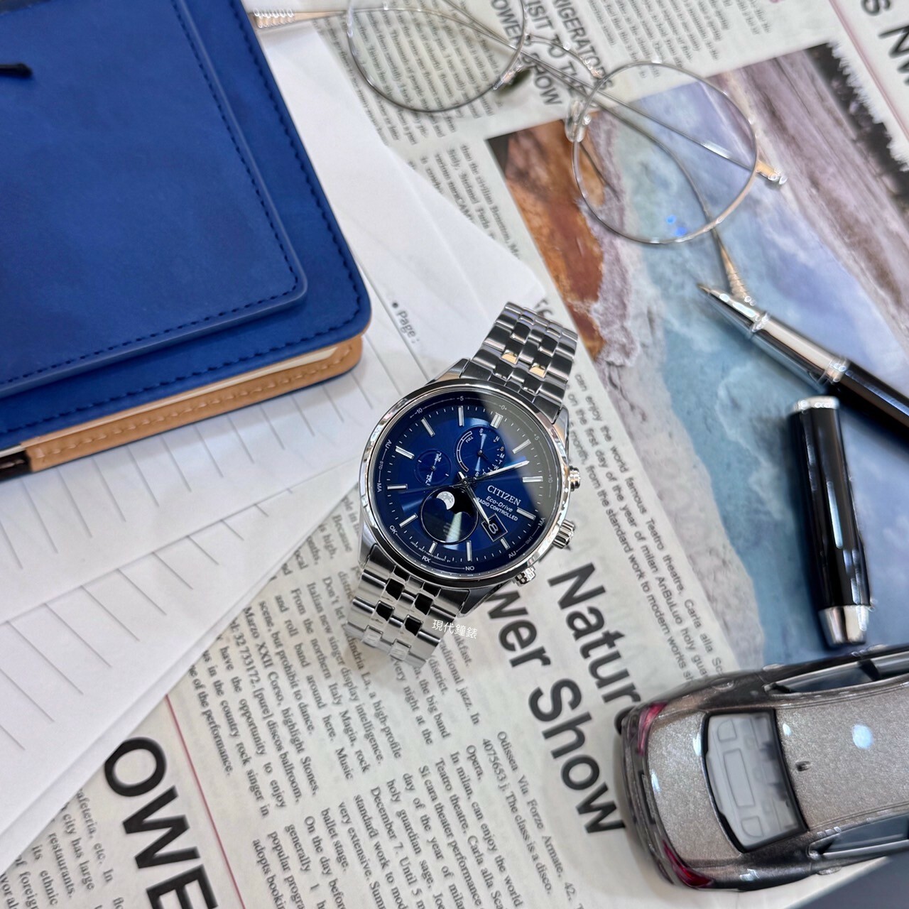 【CITIZEN 星辰】GENT'S系列 曜月計時月相電波錶男錶BY1030-50L 42mm現代鐘錶