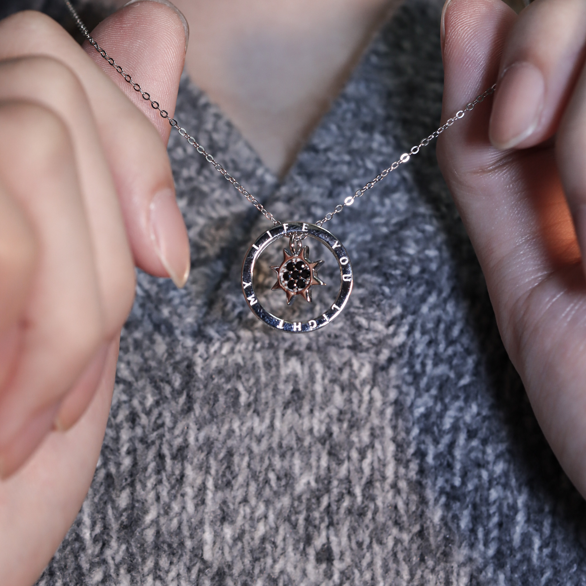 | 925純銀・白金・ 玫瑰金 | 朝暮真心話情侶項鍊 (男款/女款) | NE1305 |