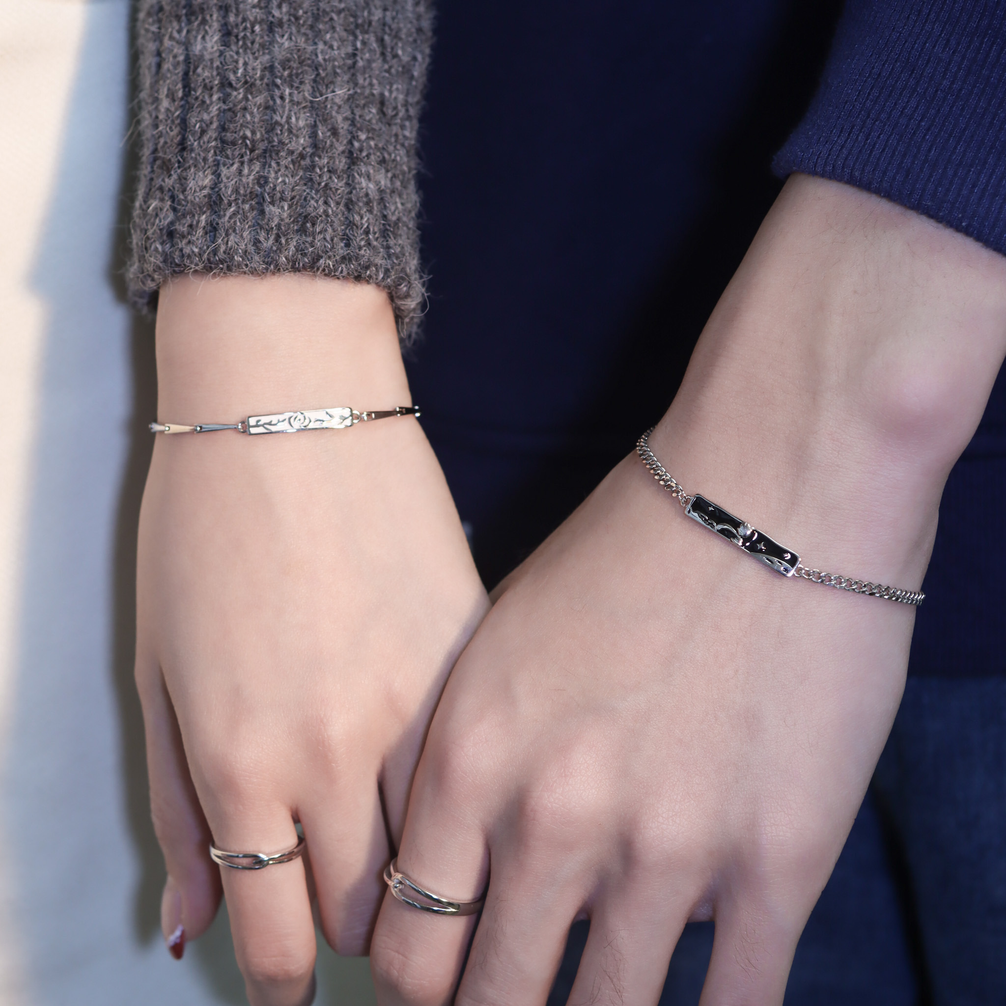 | 925銀丨唯愛的玫瑰情侶軟手鐲（男款 /女款） | BR1256 |