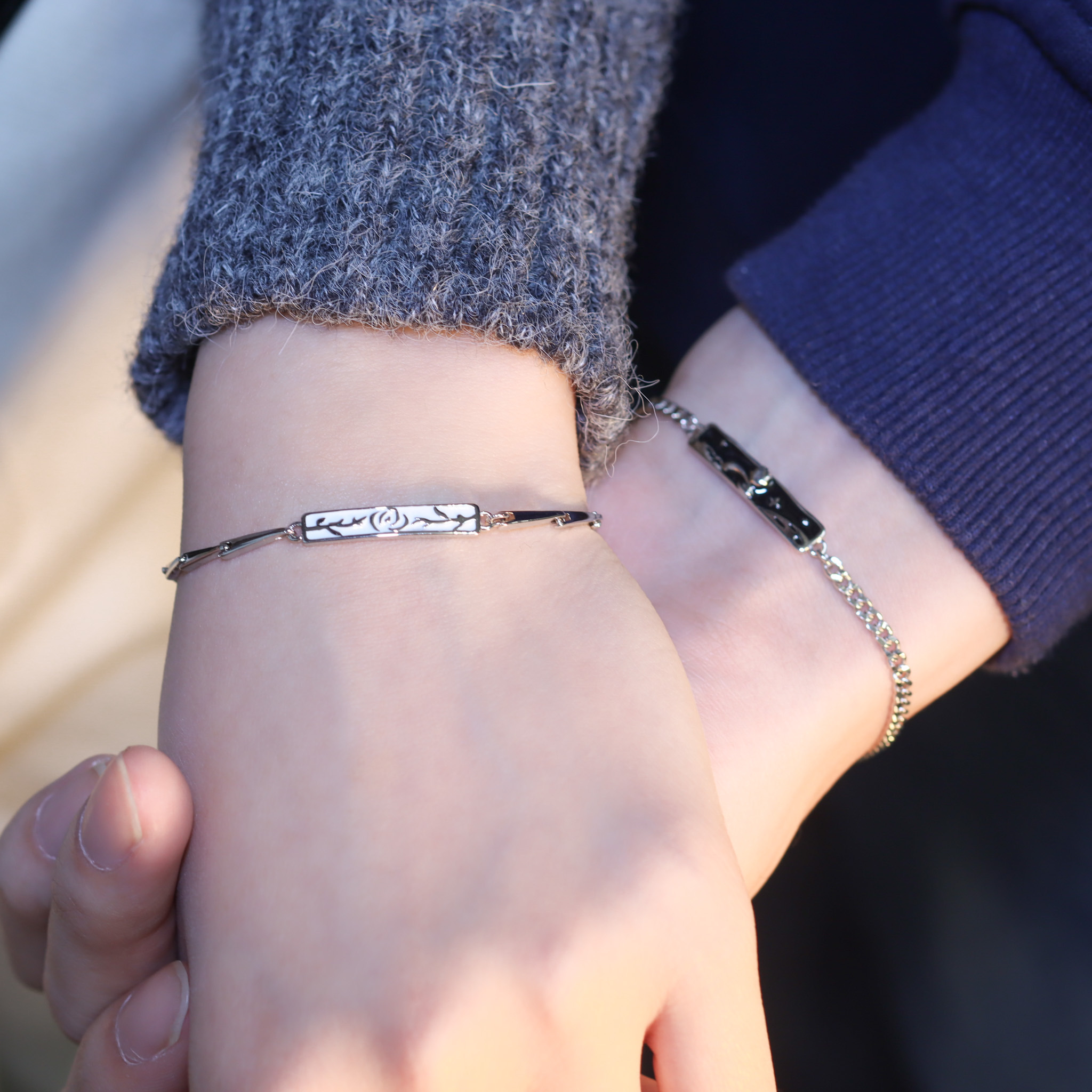 | 925銀丨唯愛的玫瑰情侶軟手鐲（男款 /女款） | BR1256 |