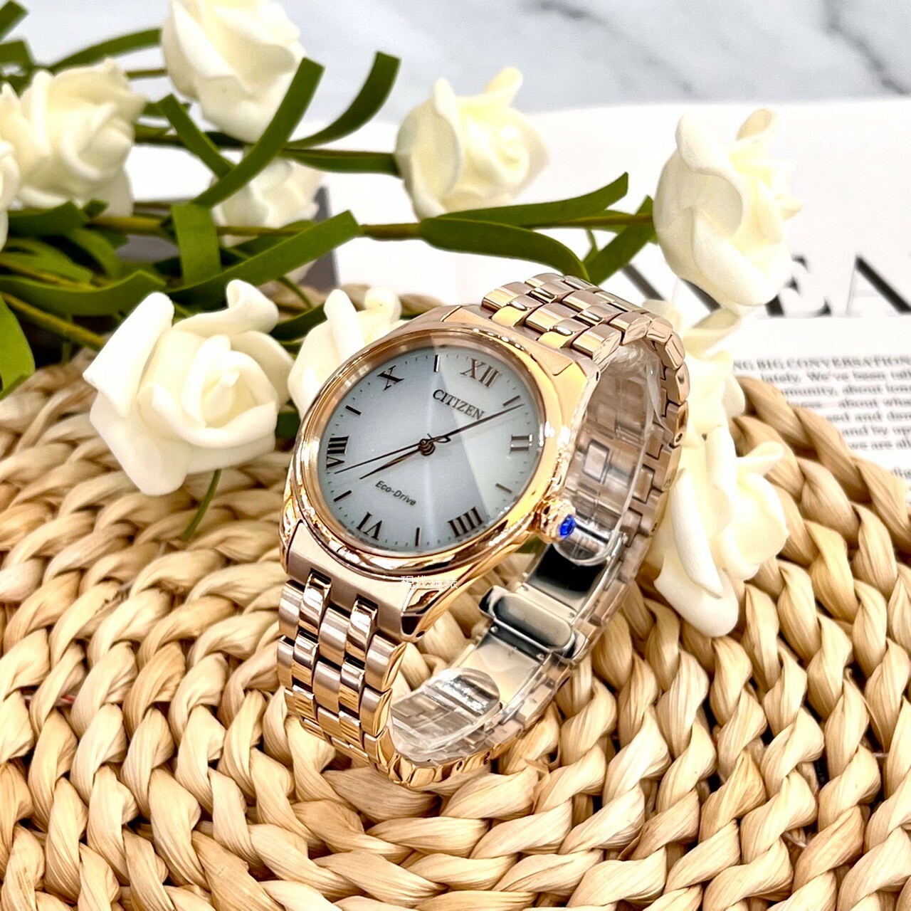 【CITIZEN 星辰】L系列 光動能典雅羅馬時尚腕錶 EM1143-81X 33mm 現代鐘錶