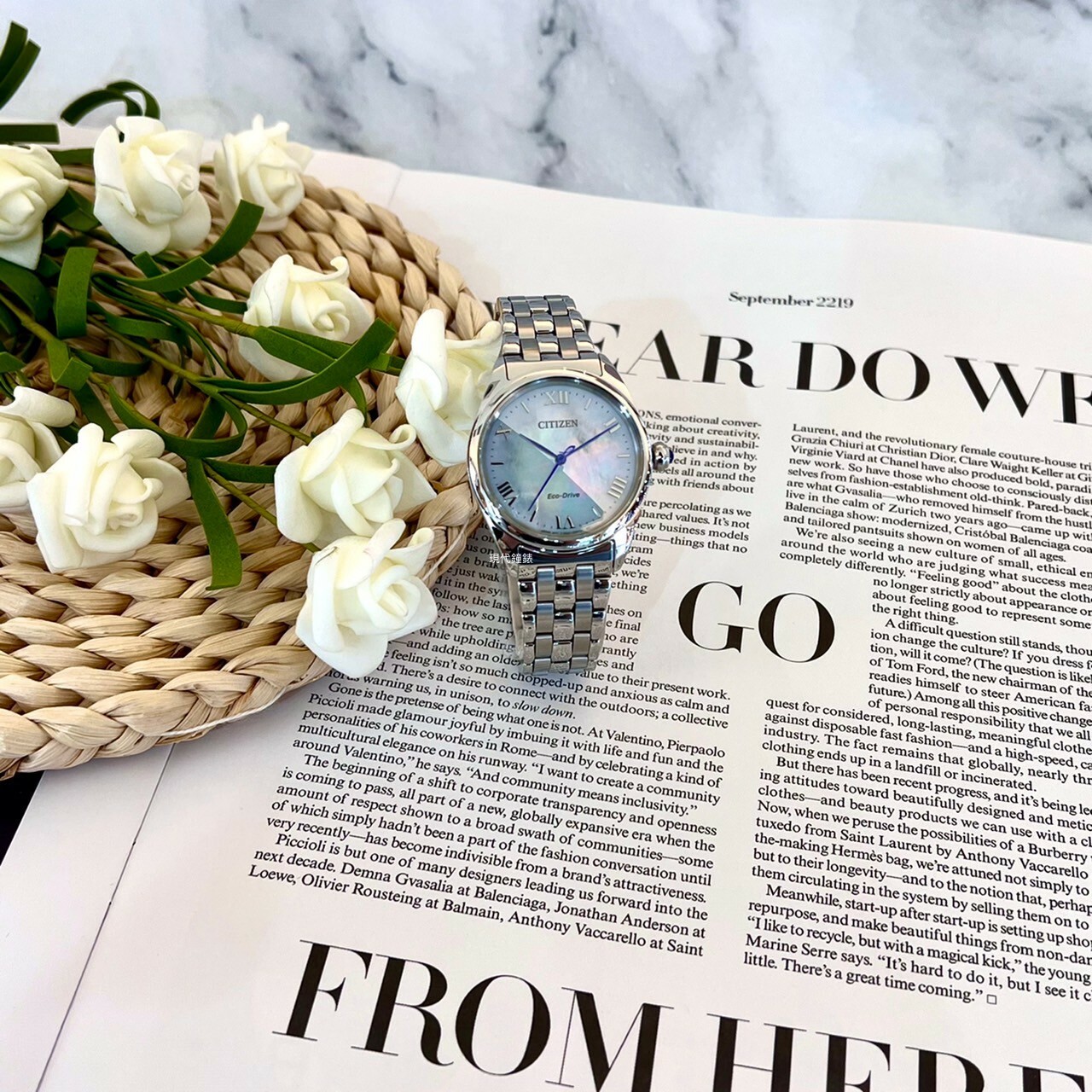 【CITIZEN 星辰】L系列  光動能典雅羅馬時尚腕錶EM1140-80D 33mm 現代鐘錶