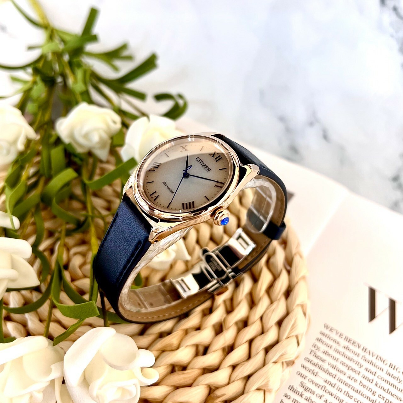 【CITIZEN 星辰】L系列 光動能典雅羅馬時尚腕錶 EM1143-14Z 33mm 現代鐘錶