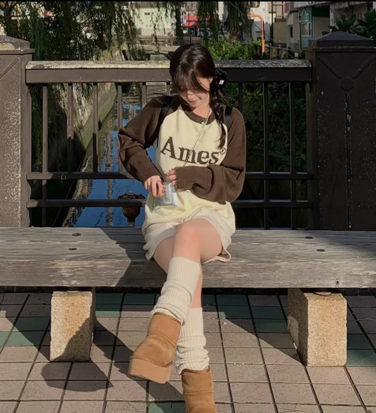 [UNISEX] AMES - BASIC RAGLAN PULLOVER KNIT (BROWN)