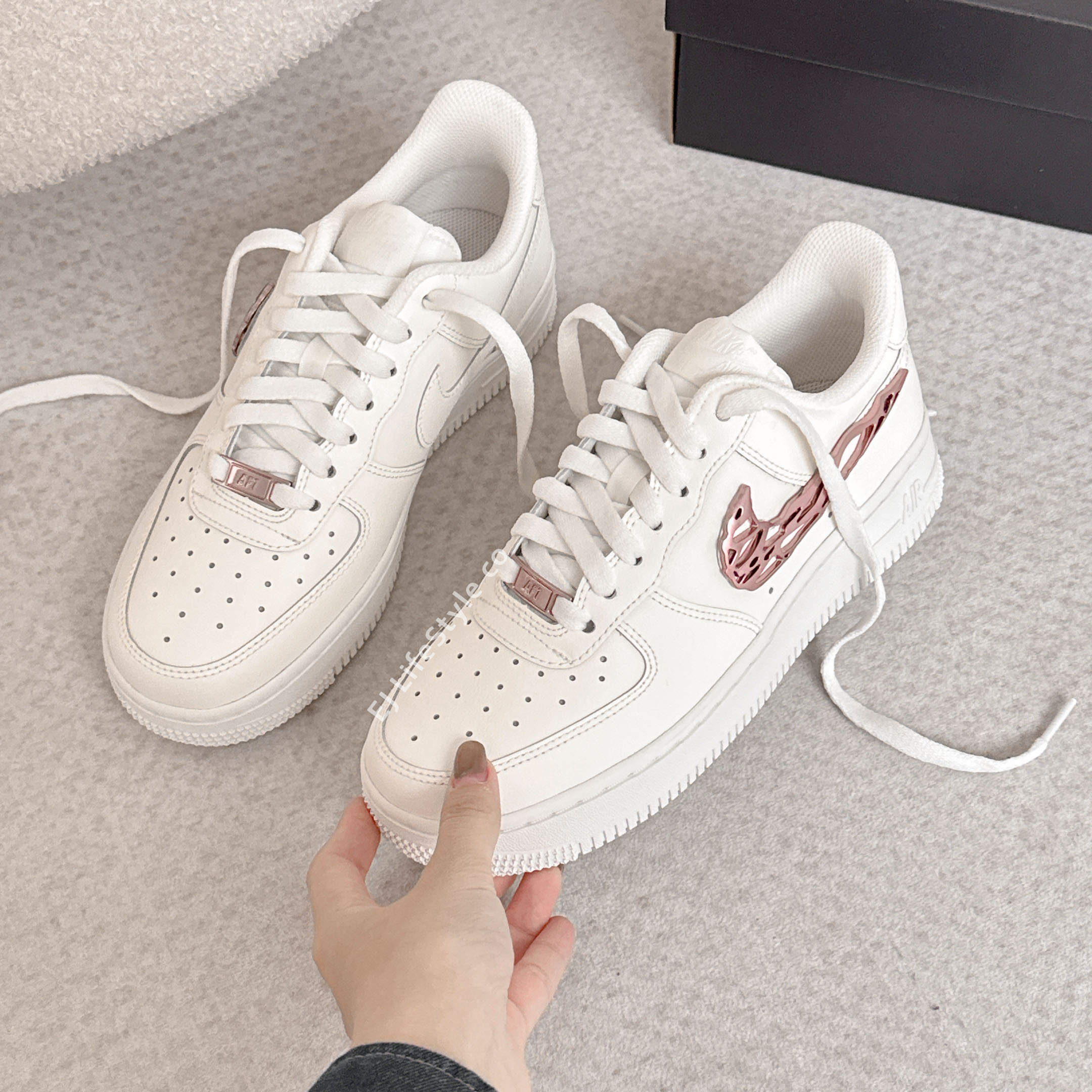 NIKE AIR FORCE 1 AF1 液態金屬 玫瑰金 粉金 溶解金屬 Y2K 玫瑰粉 白色 女鞋 IF1686-161 / 預購