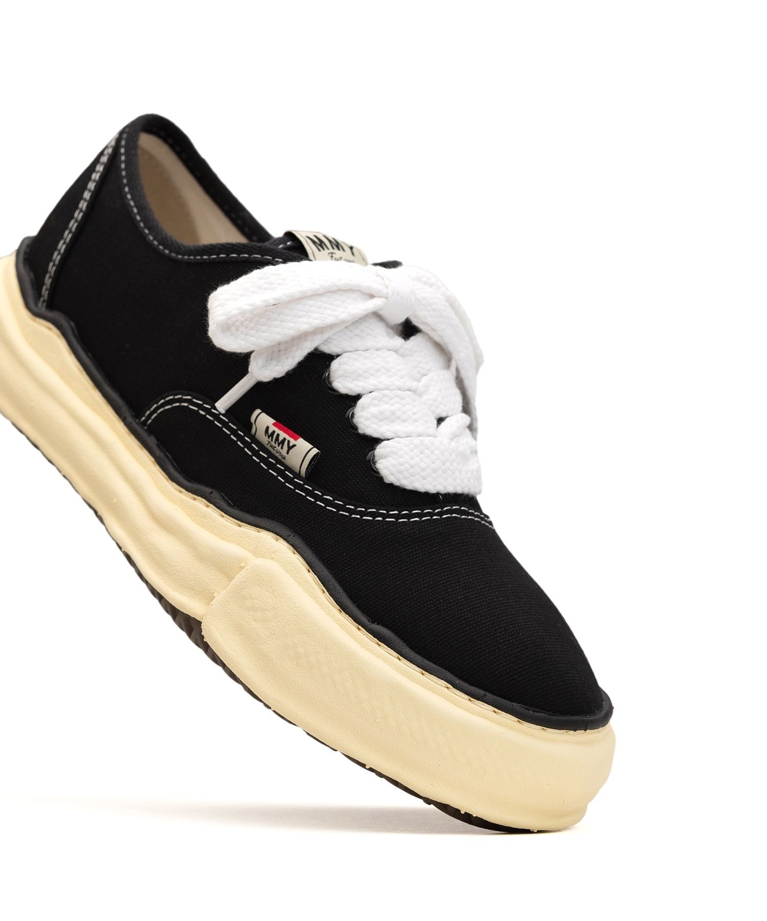 MAISON MIHARA YASUHIRO MMY BAKER Over-Dyed OG 溶解鞋 奶油底 黃底 低筒 黑白色 A09FW735