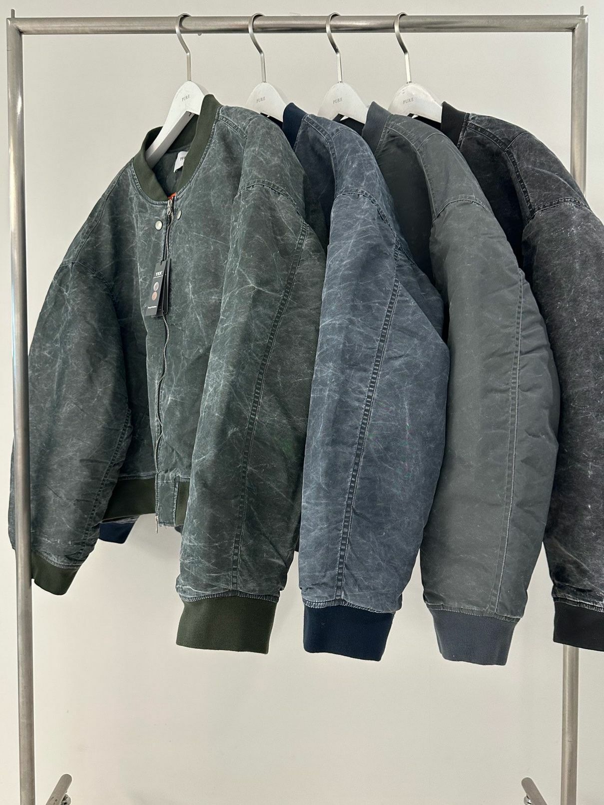 洗水淨色拉鍊外套(夾棉) PURE-144JK