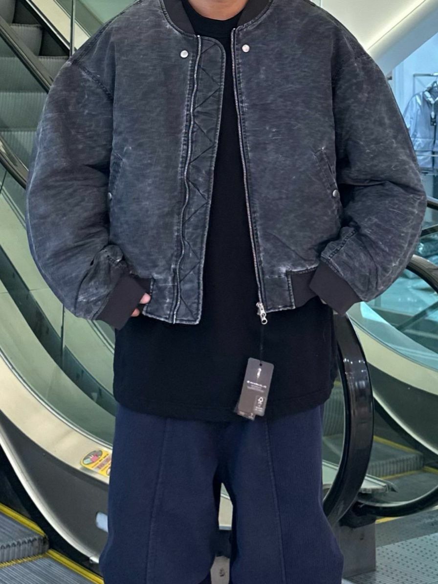 洗水淨色拉鍊外套(夾棉) PURE-144JK