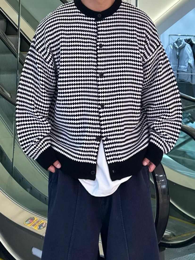 橫紋開胸針織外套 PURE-146JK