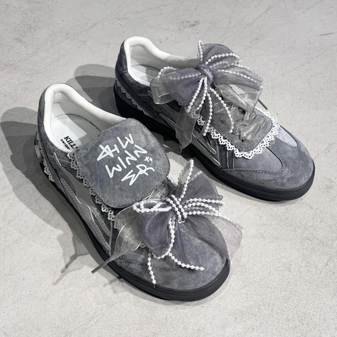 <張員瑛同款🤍>Killwinner 蕾絲 德訓鞋 平替 芭蕾風 蝴蝶結 緞帶 岩石灰