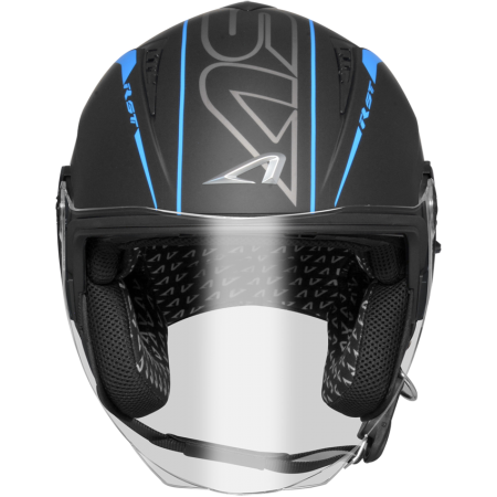 ASTONE RST 平光黑 AQ5 藍 彩繪 內墨片 3/4罩式帽款