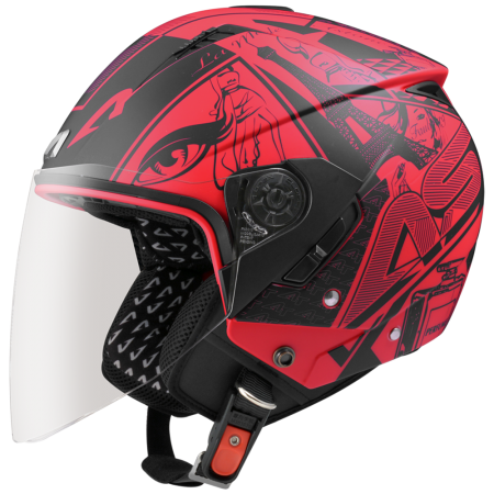 ASTONE RST 平光紅 AQ7黑 彩繪 內墨片 3/4罩式帽款