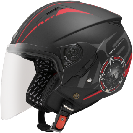 ASTONE RST 平光黑 AQ5 紅 彩繪 內墨片 3/4罩式帽款