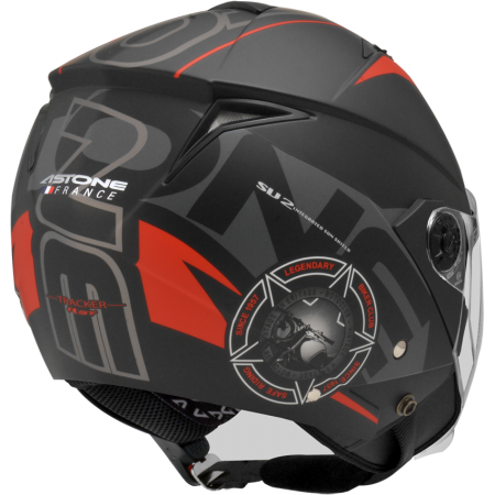 ASTONE RST 平光黑 AQ5 紅 彩繪 內墨片 3/4罩式帽款