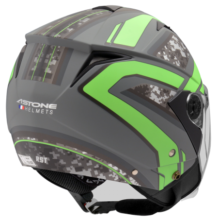 ASTONE RST 平光深灰 AQ6綠 彩繪 內墨片 3/4罩式帽款
