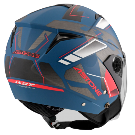 ASTONE RST 平藍 AQ9 紅 彩繪 內墨片 3/4罩式帽款