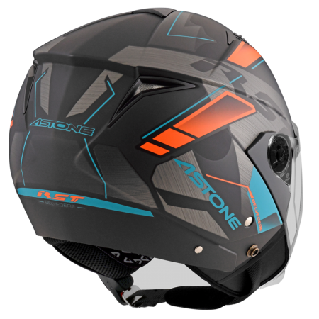 ASTONE RST 平黑 AQ9 橘 彩繪 內墨片 3/4罩式帽款