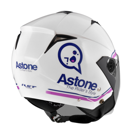 ASTONE RST 白 AQ11 紫 彩繪 內墨片 3/4罩式帽款