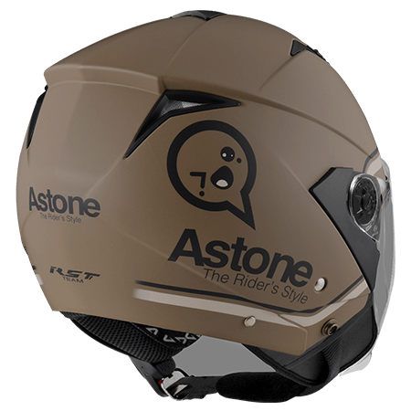 ASTONE RST 平咖啡拿鐵 AQ11 卡其 彩繪 內墨片 3/4罩式帽款