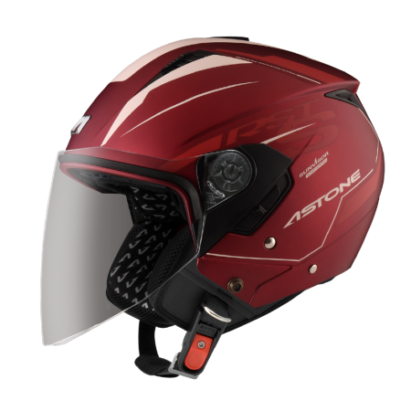 ASTONE RST AQ13 平倫敦紅 彩繪 內墨片 3/4罩式帽款