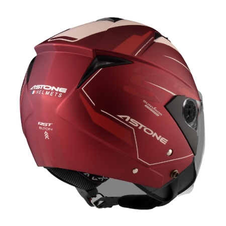 ASTONE RST AQ13 平倫敦紅 彩繪 內墨片 3/4罩式帽款