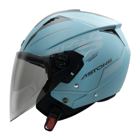 ASTONE RST AQ13 平冰河藍 彩繪 內墨片 3/4罩式帽款