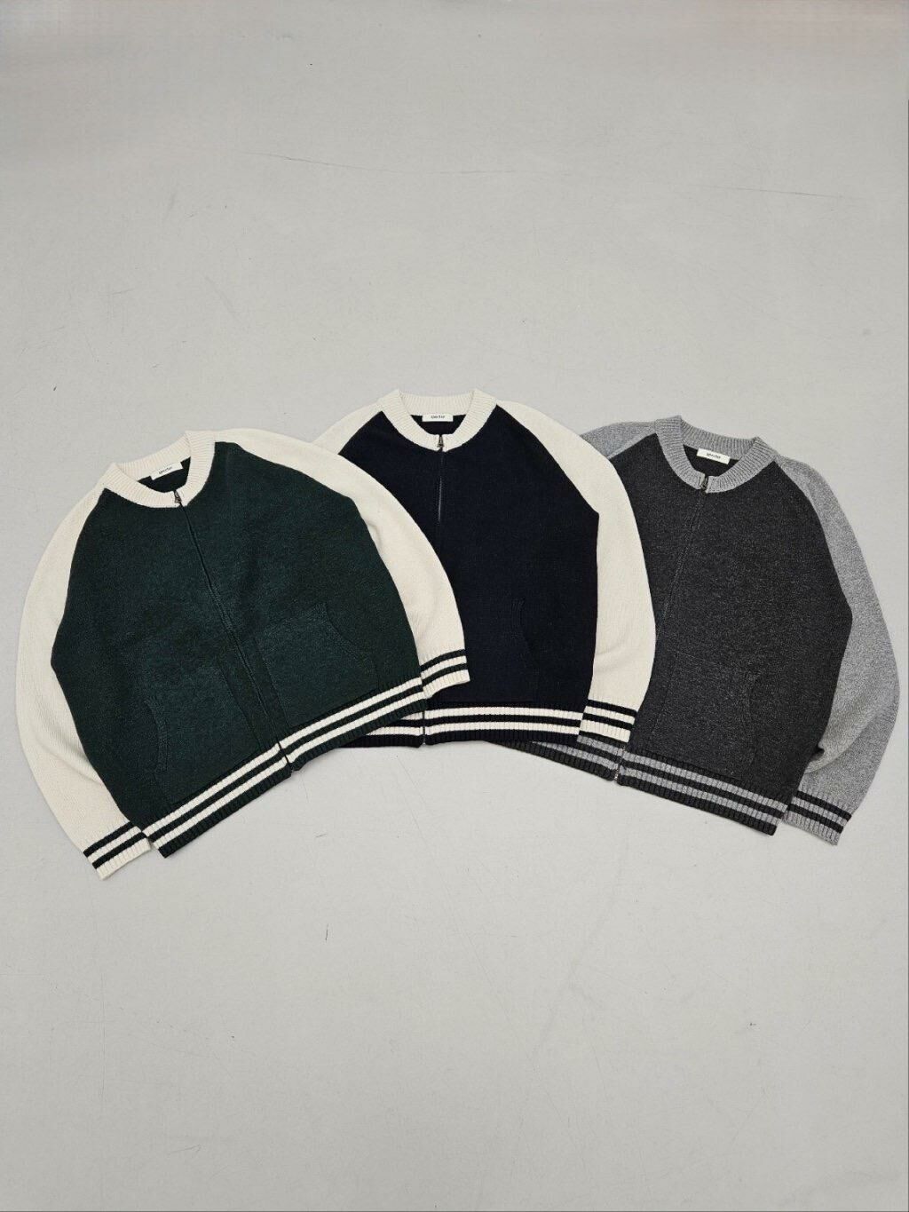 拼色拉鍊針織外套 SPECTOR-114JK