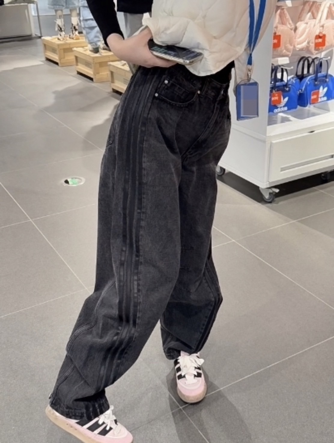 Adidas ADILENIUM SEASON 3 黑色 牛仔褲 香蕉褲 彎刀褲 JX9213