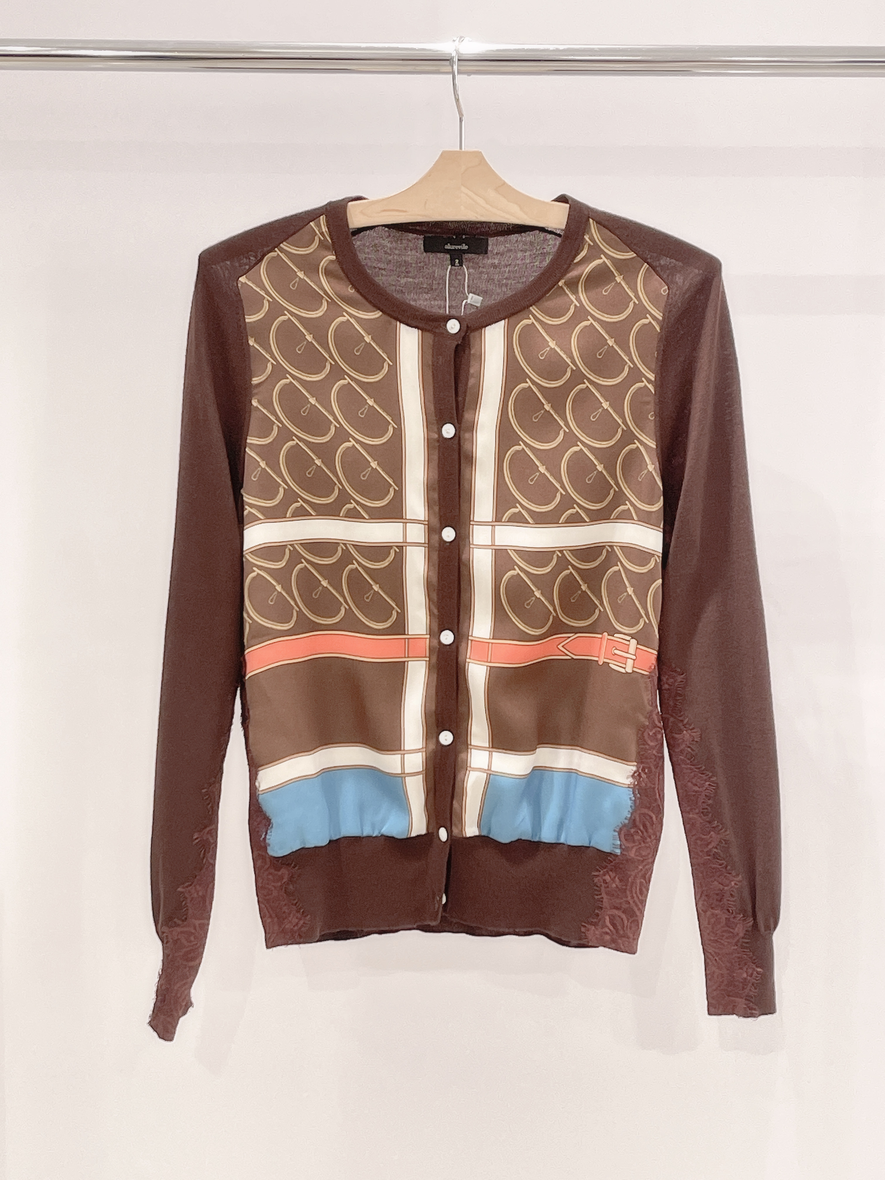 絲巾布針織外套