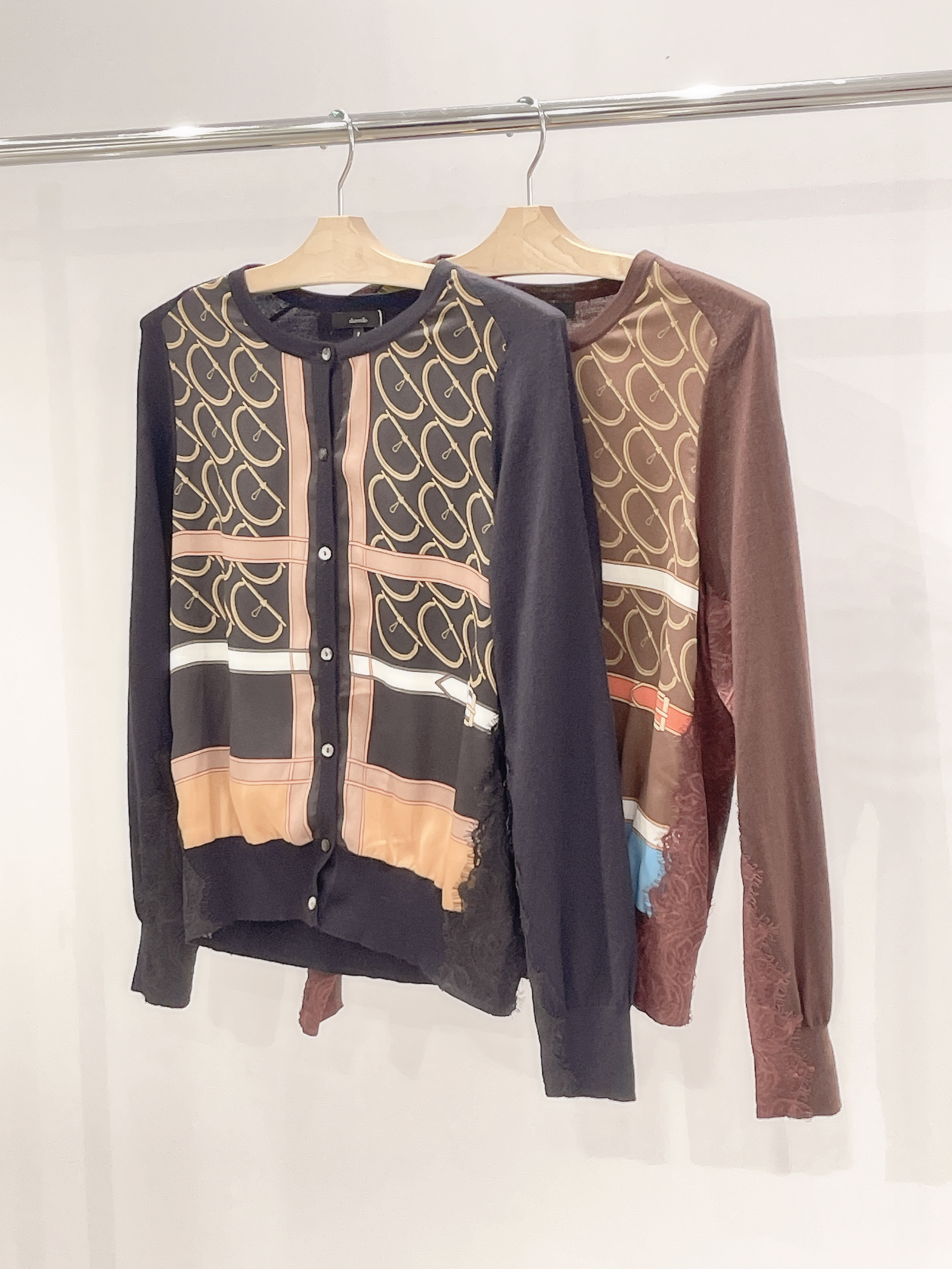 絲巾布針織外套